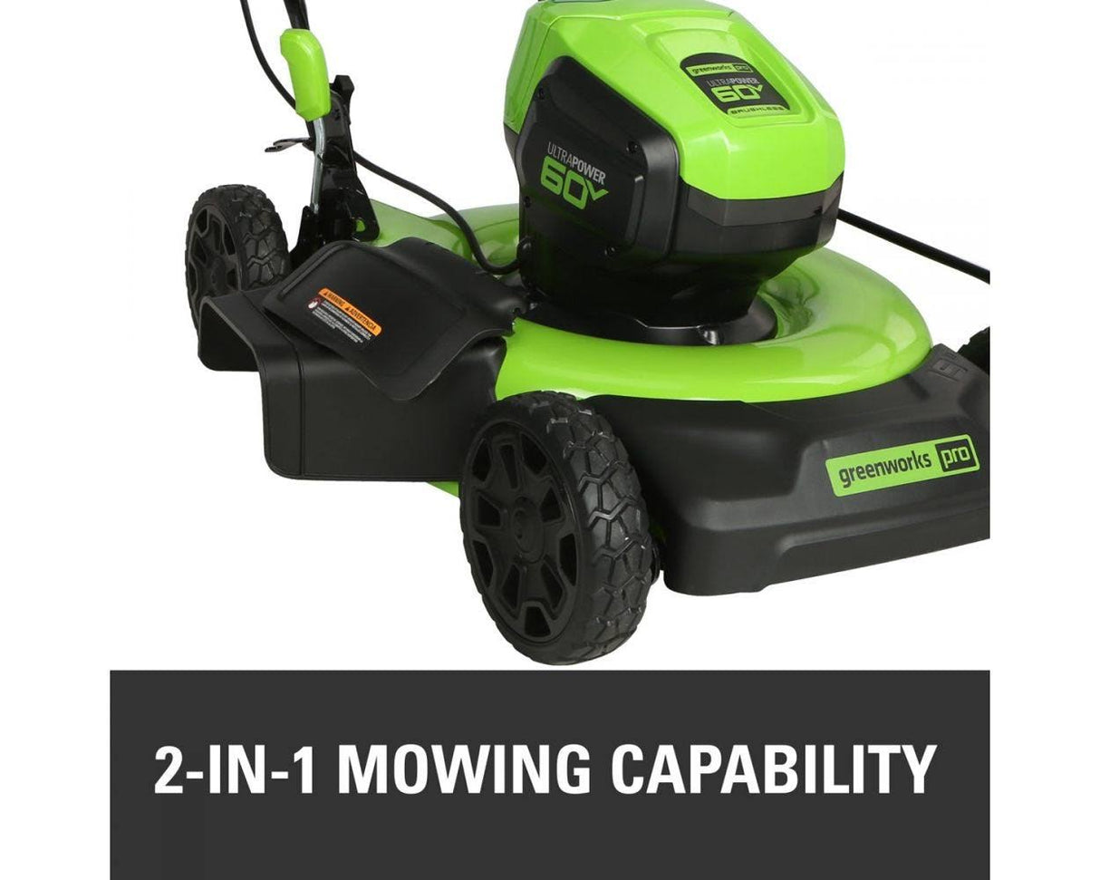 Greenworks Pro 19 in. 60V Battery Cordless 2-in-1 Lawn Mower with 5.0 Ah Battery with Charger