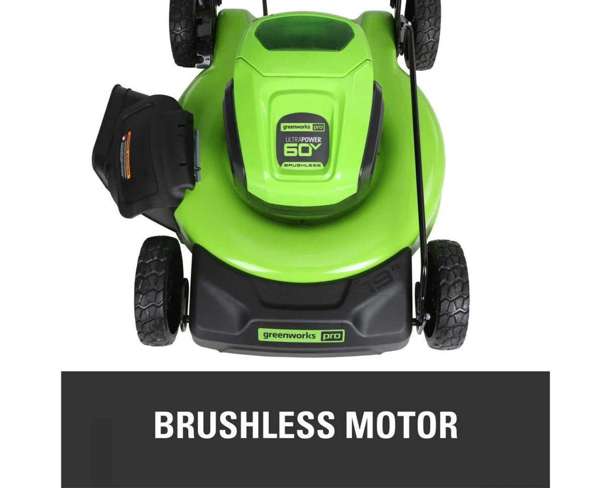 Greenworks Pro 19 in. 60V Battery Cordless 2-in-1 Lawn Mower with 5.0 Ah Battery with Charger
