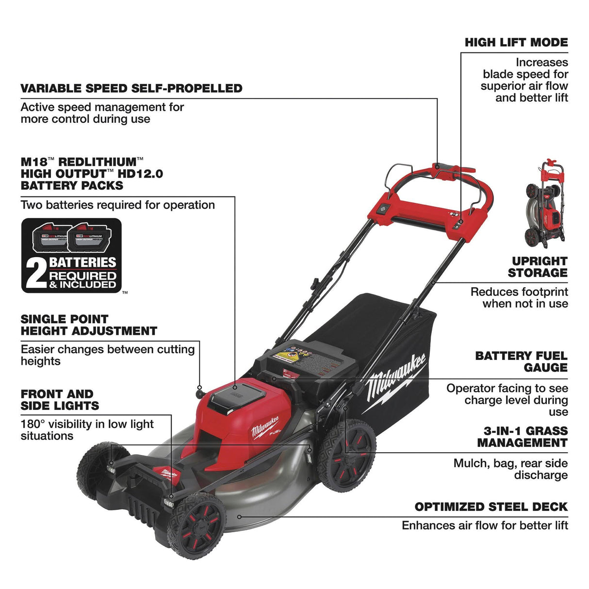 Milwaukee M18 FUEL 21" Self-Propelled Cordless Lawn Mower Kit