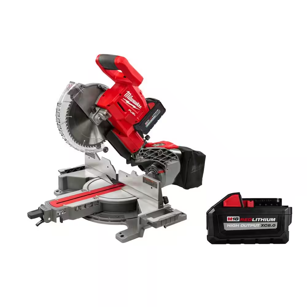 M18 FUEL 18V 10 In. Lithium-Ion Brushless Cordless Dual Bevel Sliding Compound Miter Saw Kit W/(2) 8.0 Ah Batteries