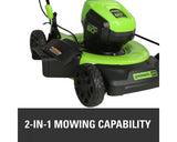 Greenworks Pro 19 in. 60V Battery Cordless 2-in-1 Lawn Mower with 5.0 Ah Battery with Charger